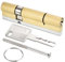 PATIKIL 32.5/72.5 (105mm Totale) Europeo Doppia Serratura Cilindro, Porta Cilindro Serratura con 8 Chiavi per Legno Porte, Alluminio Porte