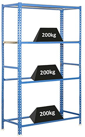 PROREGAL Reifenregal mit Ablagefläche Metal Shark No. 2 | HxBxT 200x120x40cm | 12 Reifen | Blau Reifenständer Garagenregal