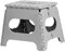 iTrend 11 Inch Folding Step Stool - Heavy Duty Plastic Step Stool for Adults & Kids - Opens with one Flip - Anti Skid Lightweight Foldable Step Stool for Kitchen, Bathroom and Bedroom - Grey & White