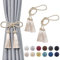 Pretty Jolly 2 Stück doppelte Quaste Vorhang Raffhalter handgemachte Seil Knoten drapieren Raffhalter Krawatte zurück Elegante dekorative Vorhanghalter für Haus & Büro Fenster Draperie (Dunkelbeige)