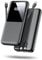Portable Charger Power Bank - 15000mAh Schnellladegerät für tragbare Telefone mit integriertem USB-C (22,5W) und iOS (20W) Ausgangskabel, LED-Anzeige Akkupack für iPhone Android, Dunkelschwarz
