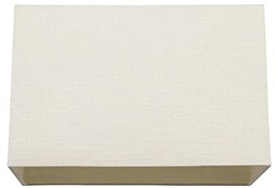 Contemporary Large Rectangular Cream Linen Fabric Lamp Shade for Table and Floor Lamp Bases | 40cm Width | Inner Luxurious Cotton Lining by Happy Homewares