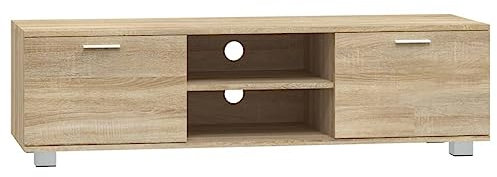 vidaXL Meuble TV Centre de Divertissement Armoire Multimédia Meuble de Salon Salle de Séjour Intérieur Chêne Sonoma 140x40,5x35 cm Bois d'Ingénierie