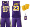 Basketball Jersey für Jungen - Schnell trocknendes Basketball Trikot und Shorts mit Wrist Wraps - Ärmelloses Basketball Anzug Set für Training und Spiele - Hochwertige Basketball Kleidung 28, Lila)