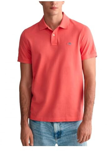 GANT Mens Piqué Polo Shirt Sunset Pink M