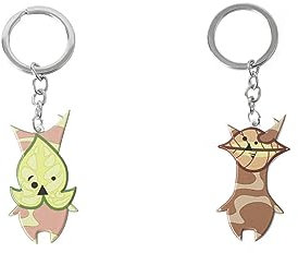 2PCS Tears of the Kingdom portachiavi in metallo gioielli carino ciondolo foglia, Stile 1, Taglia unica