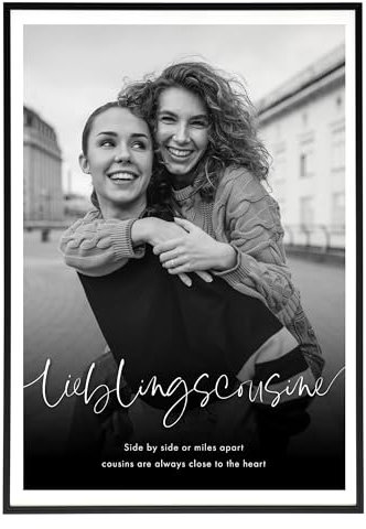 HEI Print Cousine Geschenk zum Geburtstag - Geburtstagsgeschenk für die Lieblingscousine, Lieblingsmensch, Herzensmensch, personalisiertes Poster Bild und Definition, ohne Rahmen (Lieblingscousine)
