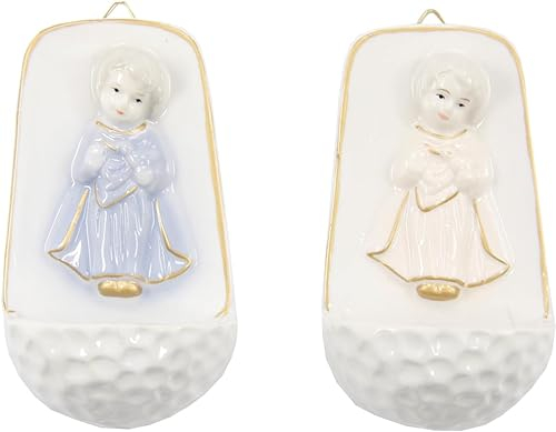 FADEDA 2X Weihwasserkessel/Höhe:11 cm/handbemalt/detailgetreue Krippen Figuren - Weihnachten Tisch Dekoration Krippe Zubehör