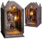 DIY BookNook Gebet in der Nacht, Dark Gothic DIY Montage Buchständer, hohles Dach-Design, Touch-Licht, langes Drücken zum Einstellen der Helligkeit