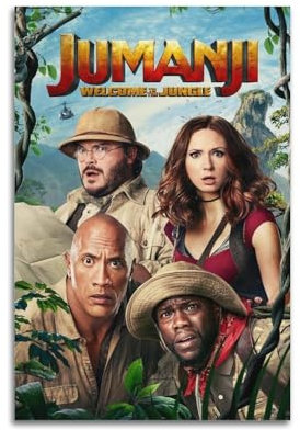 CHNT Jumanji Poster Welcome to the Jungle, Wandkunst, Leinwandgemälde, Wohnzimmer, Schlafzimmer, Heimdekoration, Büro, Wandposter, Fitnessstudio, Kunstmalerei, 20 x 30 cm
