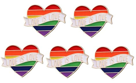 COLLBATH 5st Brosche Für Lesben Lgbt-flaggenstift Lgbt-partybevorzugungen Gay-flag-pin Korsage Für Homosexuell Gay-pride-dekorationen Anstecknadel Lgbt-brosche Kragennadel Legierung