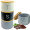 Set of 3 Stackable Tea Coffee Sugar Canister Airtight Food Storage Containers Sugar Jars Tin (White,Black&Grey)