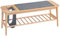 SoBuy Schuhbank mit Sitzfläche Dielenbank Bettbank Sitzbank mit Stauraum Hocker am Bettende Schuhregal mit Zapfenverbindungen schmal Natur BHT ca. 110x44x37cm HFSR02-N