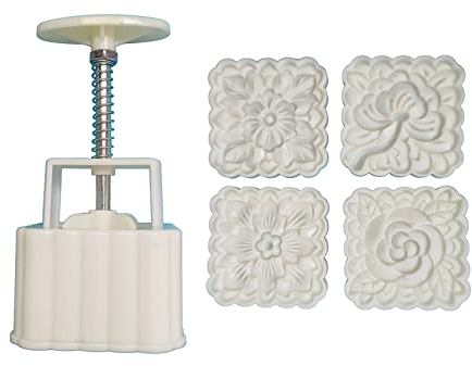 Juego de moldes para tartas con forma de luna y flores, para festivales, prensa manual, postres, decoración de repostería, gadgets
