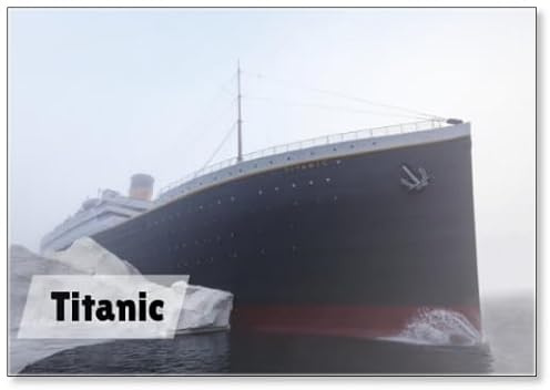 Titanic Schiff mit Eisberg, Kühlschrankmagnet