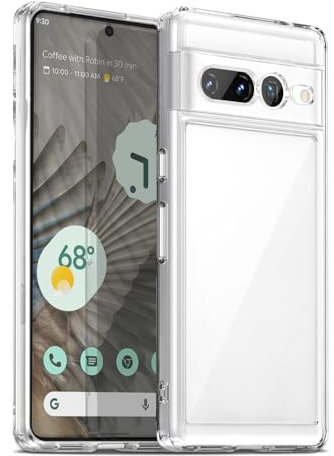 Liisooka Cover per Google Pixel 7 Pro, Custodia in TPU Antiurto Sottile di Livello Militare, Resistente all'ingiallimento, Custodia per Telefono in PC Rigido, Retro Antigraffio, Trasparente