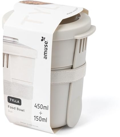 Amuse Müslibecher To Go | 450ml + 150ml | ideal für Overnight Oats, Granola, Meal Prep | Joghurtbecher To Go, Porridge Becher To Go | Geeignet für Gefrierfach, Mikrowelle & Spülmaschine | Oat