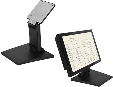 Kelepu LCD Monitor Stand - Adjustable Folding Metal Desk Mount for 10-24 inch Flat TV Screen with VESA 75x75/100x100 mm (Black)