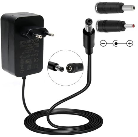 36W Adaptateur Secteur Universel AC 100V-240V DC 24V 1.5A avec Chargeur 2 Multi Embout (5.5x2.5/5.5x2.1/3.5x1.35) mm, Alimentation 24V 1.5A DC avec Prise EU, Longueur du Cordon 120 cm