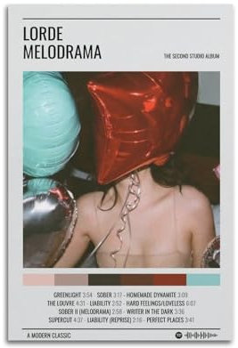 Zamgg Lorde Melodrama-Poster, Wandkunst, Dekor, Leinwandposter und Drucke für Zimmer, ästhetisch, 20 x 30 cm, ungerahmter Stil