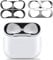 Baiyx Staubschutz Kompatibel mit AirPods 4（2024） Hülle, Staubdichter Metallic-Aufkleber, Ultraschlanke Folie, Luxuriös Aussehendes Beenden, Schutz vor Eisen und Metallspänen (2 Set) (Black+Gray)