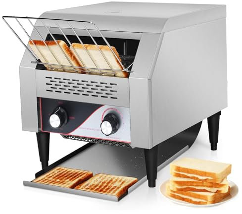 Dfdieratve Tostadora Comercial de 150/300/450 Rebanadas por Hora Tostadora con Cinta Transportadora Tostadora Comercial de Alta Resistencia para Restaurantes,150 Tranches/H