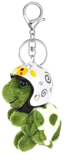 MWOOT Mignon Porte clés Peluche douce Tortue Pendentif Porte clés Personnalisé Voiture Porte clés Sac à dos Sac à main Charmes Cadeau pour femmes et filles, Blanc