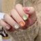 30 Pcs French False Nails - Moist Cat Eye Candy Stick on That - Press on Nails for Women and Girls - French Style - Nail Art