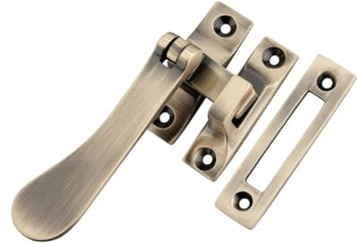 Solid Brass Victorian Vintage Old English Style Window SASH Fittings Fastener (Antique Brass, Casement Fastener)