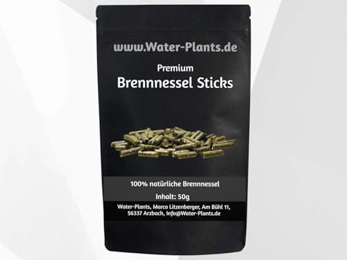 Premium nässla pinnar – naturfoder för räkor, kräftor, sniglar och krabbor – 100 % nässla – utan tillsatser – stöder flädning och immunförsvar