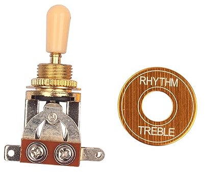 UKCOCO Palanca De Guitarra De 3 Vías Dorada Arandela De Agudos Rítmicos De Aluminio, Accesorio Para Partes De Guitarra Eléctrica, Compatible y Fácil De Instalar