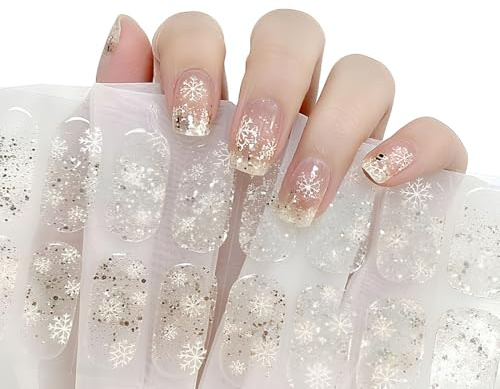 LuLiyLdJ 22 Stück nagelsticker weihnachten, Nagelfolie uv härtend, Nagelfolie selbstklebend