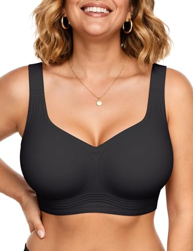Vertvie Seamless BH Damen Große Brüste ohne Bügel | Jelly Bra, Push Up Minimizer BH, Soft Bustier, Nahtlose Bralette, Breite Träger BH, Volle Abdeckung