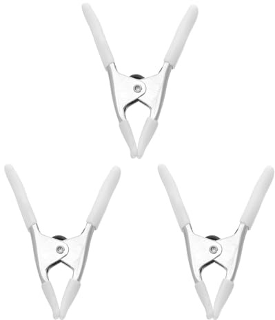 3 Stück Federklemmen 4 Zoll, Robuste Hochleistungsklemme, PVC | Nylon Musselin Holzbearbeitungsklemmen, Foto Hintergründe, Modellbau, Selbstgemacht Projekte, Weiß