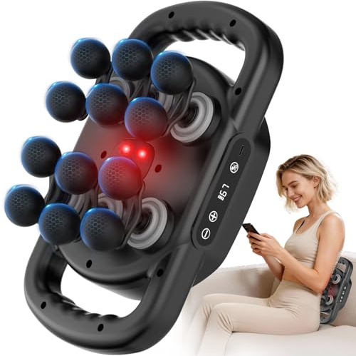 Massagepistole mit 12 Kopfmassagepistole, Tiefengewebe mit 9 Stufen und 9 Modi, schnurloses elektrisches Muskelmassagegerät für Rücken/Nacken/Schulter/Arm/Hand/Bein/Fuß