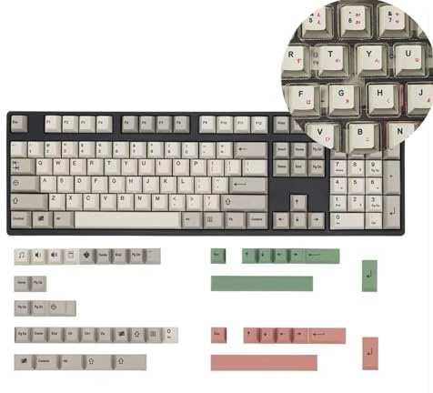 YUGSHNKFC 149key Keycaps Retro 9009 Theme with Backlighting for Mechanical Keyboards English/Korean/Japanese/Russian Comfortable Typing Keycaps
