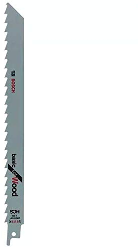 Bosch Accessories Lame de Scie Sabre S 1111 K HCS, 8.5mm Pas/3 TPI, Lot de 2 Gris 2608650617