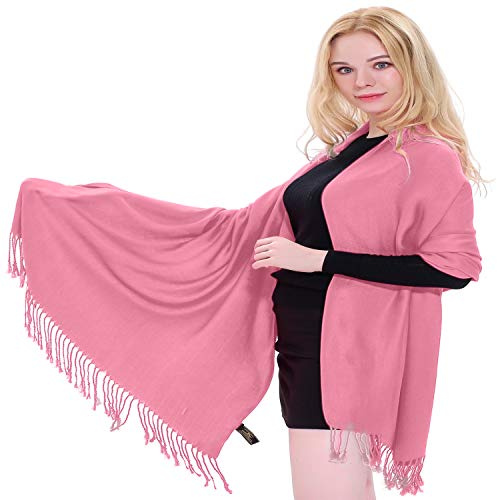 CJ Apparel Solid Colour Tassels Design Shawl Scarf Wrap Stole Throw Head Wrap Pashmina Hand Made in Nepal NEW
