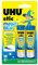 UHU Stic Magic blue - Bâtons de colle sans solvants, idéal apprentissage, bleue au collage et transparente au séchage, lot 2 stics de 8,2g