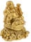 lachineuse - Goldene lachende Buddha-Statuette 7cm - Feng Shui Dekoration - Chinesisches Zen-Dekorationsobjekt für Zuhause, Büro - Glücksbringer Geschenkidee, Gold