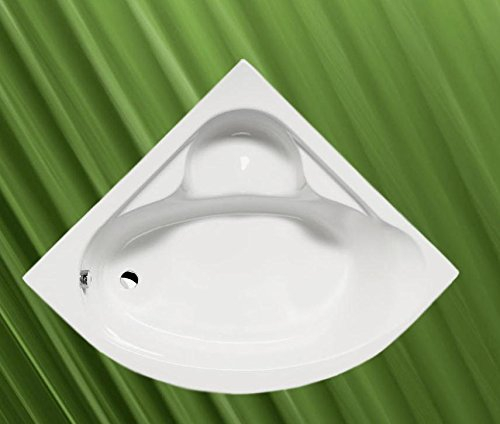 Eckbadewanne NILA 120x120x41cm, weiß, mit Styroporträger und Ablaufgarnitur/Sifon
