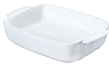 Pyrex Piatto Rettangolare in GRESSO di Dimensioni 30X22CM Bianco SIGNATURA, Ceramica