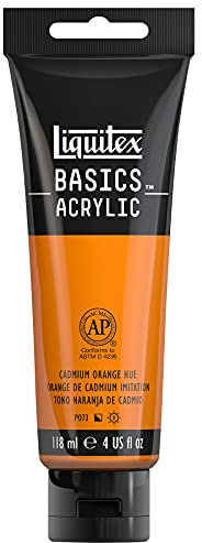 Liquitex Basic Acrylic - Tubo de Pintura Acrílica, 118 ML, Naranja (Tono Naranja De Cadmio)