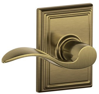 Addison Trim with Accent Hall and Closet Lever, Antique Brass (F10 Acc 609 ADD)