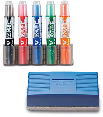 Pilot Pen 5080KIT - Whiteboardmarker V-Board Master Begreen, 5er Set, Stärke: 2,3 mm, schwarz/rot/blau/grün/orange