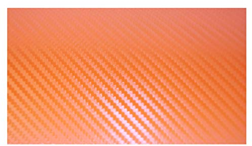Carbonfolie Carbon Folie (= 42,00€/m2) Auto Bike Laptop Handy * Blasenfrei schwarz weiß orange grün rot silber (50 x 50 cm, orange)