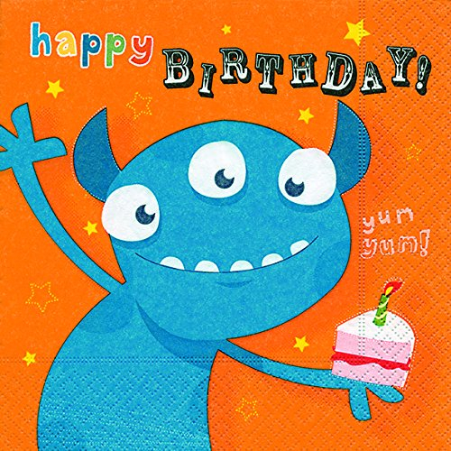 20 Servietten Party Monster Monster Party/Kindergeburtstag/Kinder 33x33cm