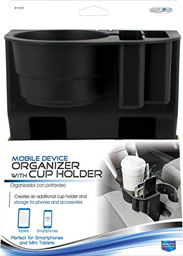 91129 Black Mobile Device Organizer with Cup Holder