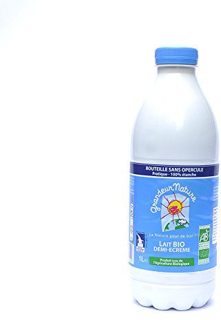 Lait demi-écrémé bio, 1 L - Grandeur Nature