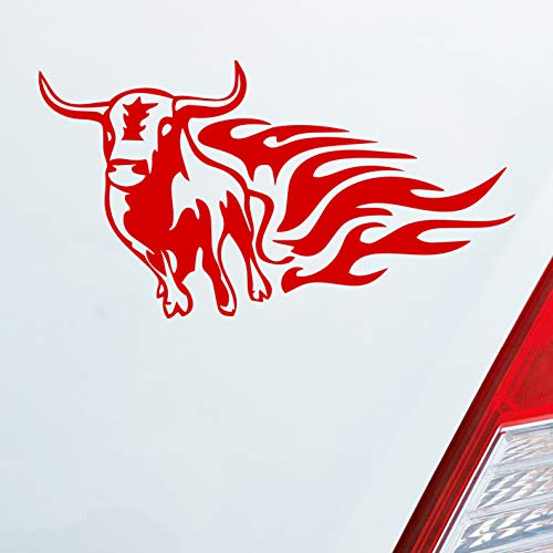 Hellweg Druckerei Stier Tribal Flammen Hot Flame Bull Tattoo Auto Aufkleber Sticker Heckscheibenaufkleber